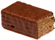 Chocolate-coated caramel wafer showcasing the financial incentives in chocolate consumption in the United Kingdom.