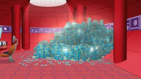 Space cash that has no intrinsic value. GIF from South Park. Potential money substitute for an alternative economy in space or a colony on Mars.