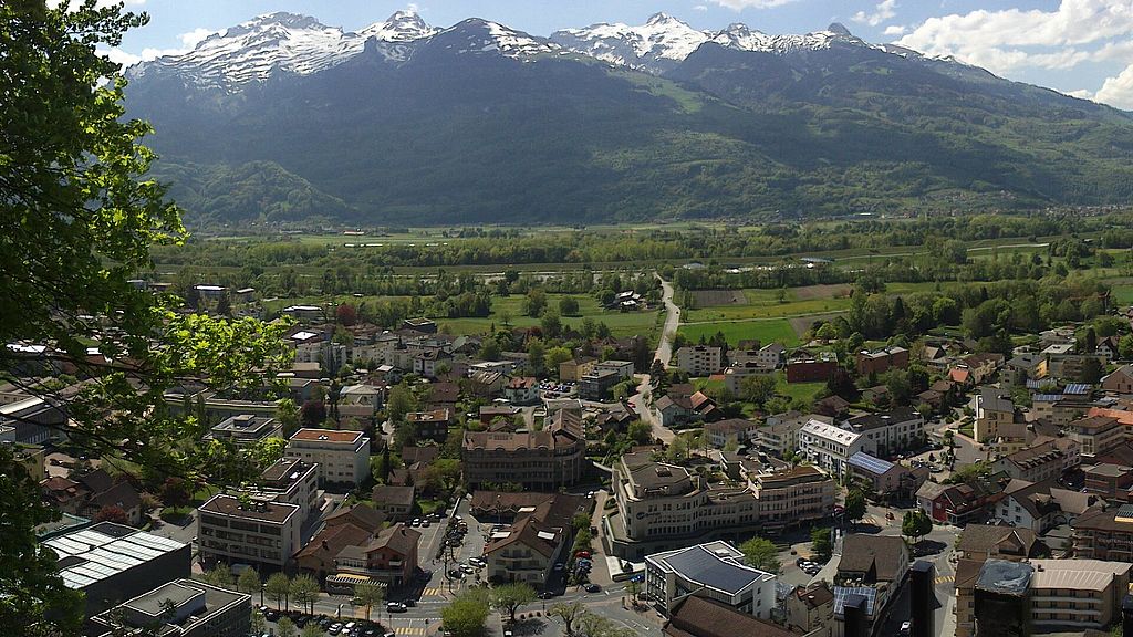 Panoramic view of Vaduz, capital of Liechtenstein. Another tax haven in the Alps. Used to hide assets thanks to its bank secrecy culture.