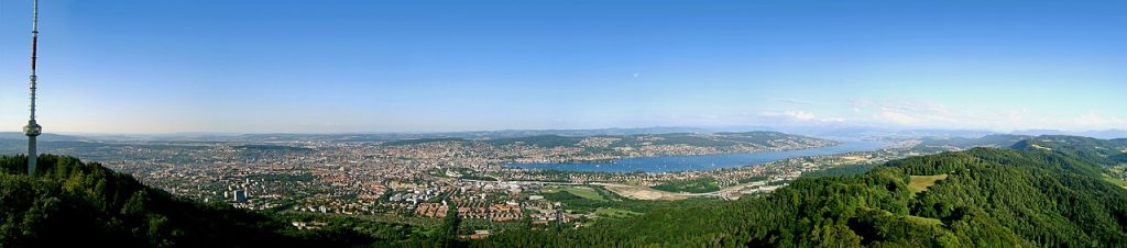 Panoramic view of Zurich, Switzerland. Known as a former tax haven, it was used to hide assets thanks to its bank secrecy culture.