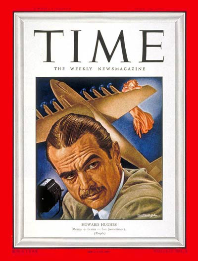 TIME magazine’s 1948 cover featuring Howard Hughes. Capturing the height of his fame as a tycoon, aviator, and filmmaker.