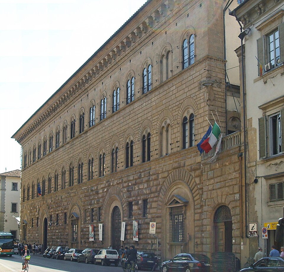 Exterior of Palazzo Medici Riccardi in Florence, built between 1444–1484. Commissioned by Cosimo de’ Medici. Symbol of the Medici Family's banking wealth and political power.
