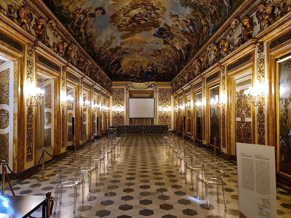Interior of Palazzo Medici Riccardi in Florence, built between 1444–1484. Commissioned by Cosimo de’ Medici. Symbol of the Medici Family's banking wealth and political power.