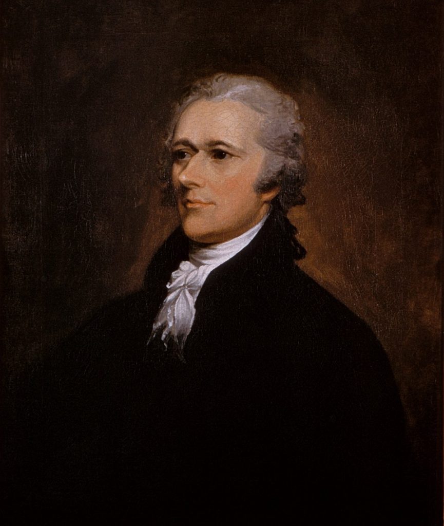 The 1806 portrait of Alexander Hamilton by John Trumbull captures Hamilton’s determined and visionary character, reflecting his major role in shaping the US financial system.
